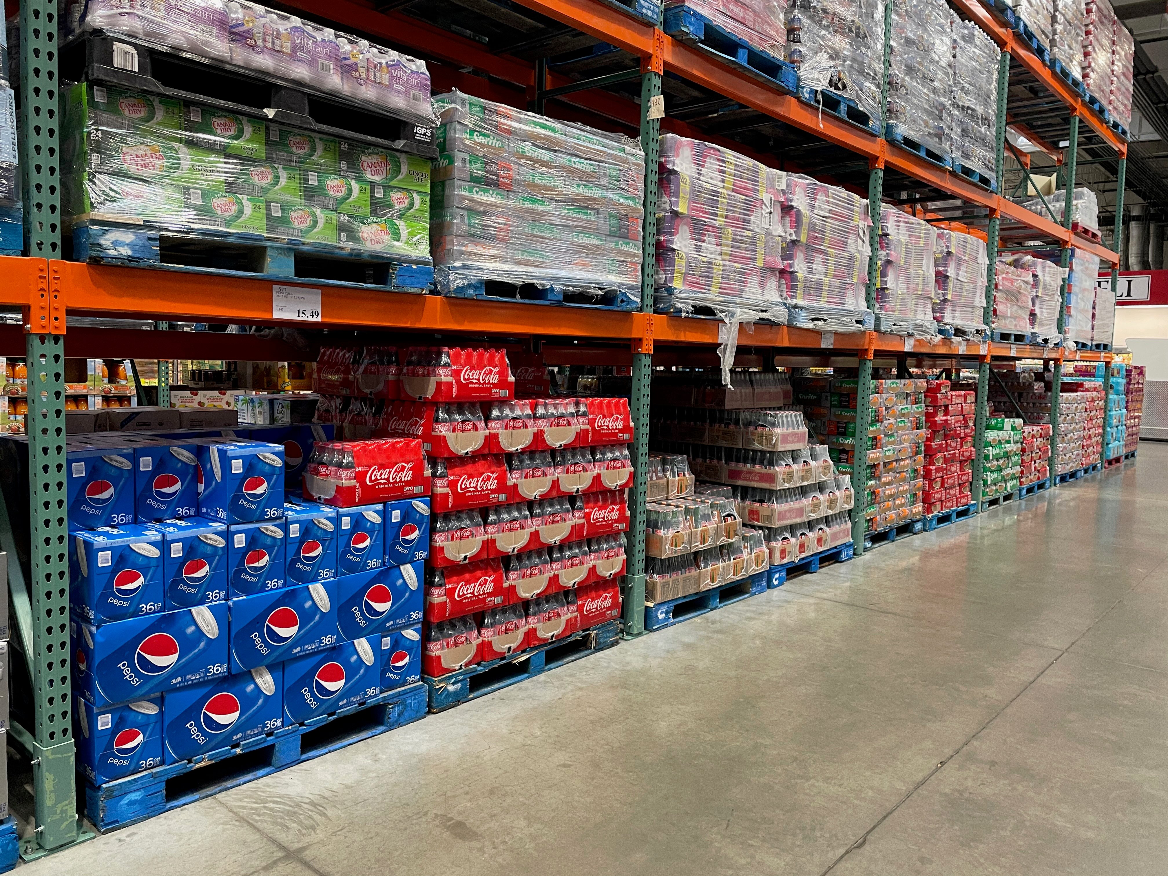 Beverage aisle at large retail store